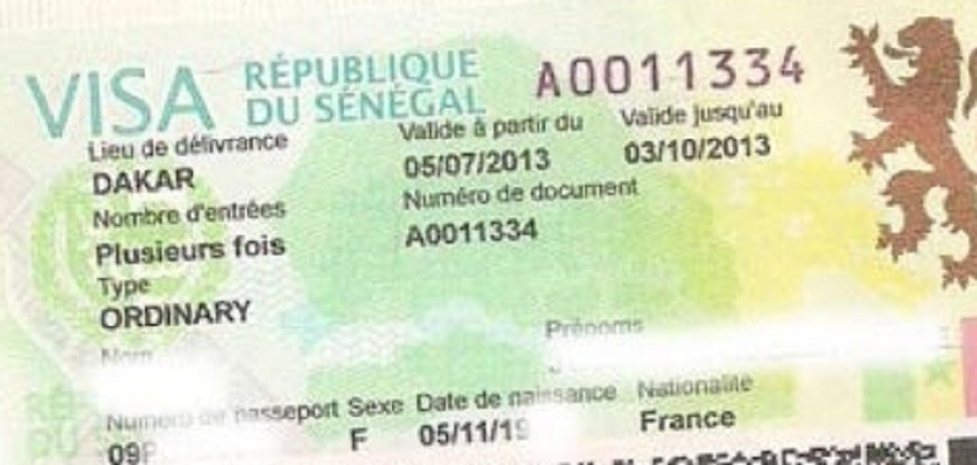 visa senegal