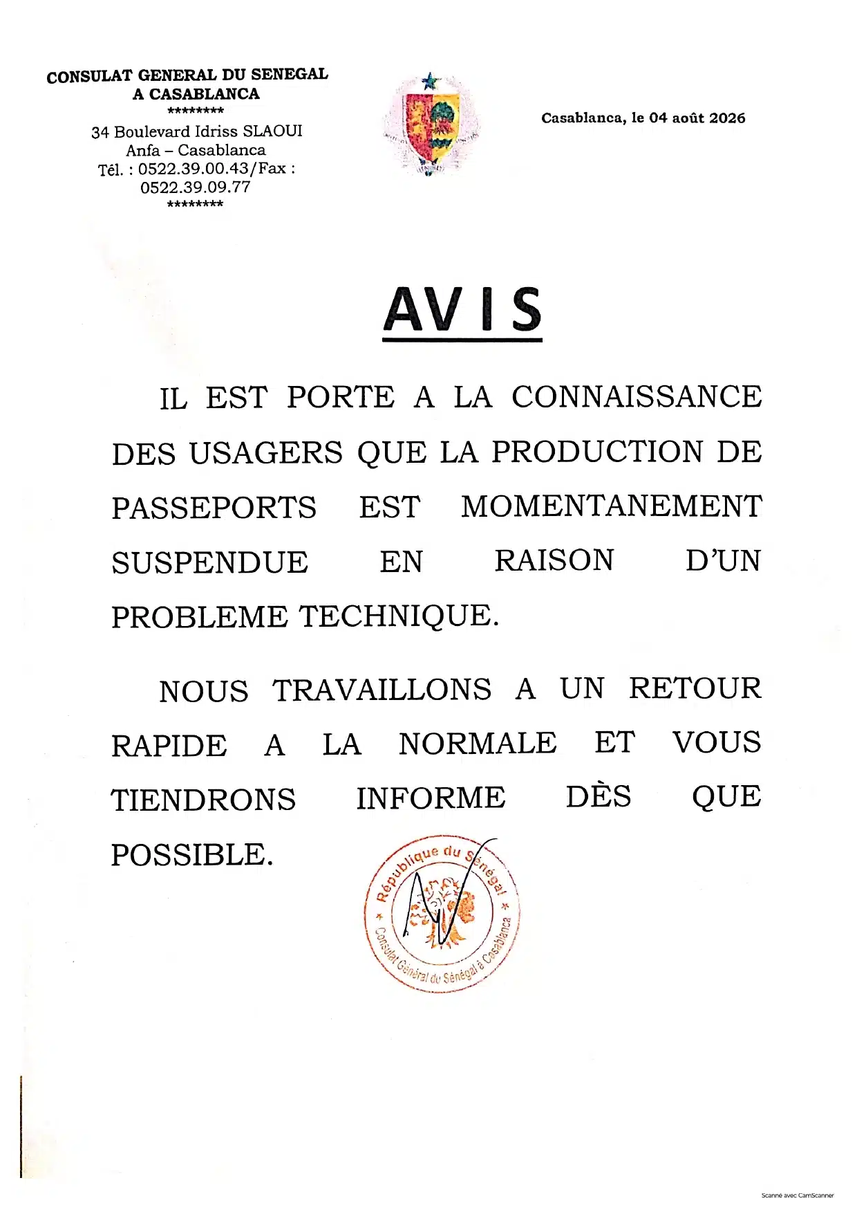 Avis-suspension-provisoire-service-passeport